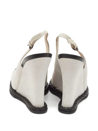 Pre-owned Bottega Veneta 120mm Intrecciato-detail Leather Pumps