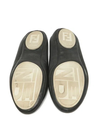 Pre-owned Fendi Bow-embellished Ballet Flats