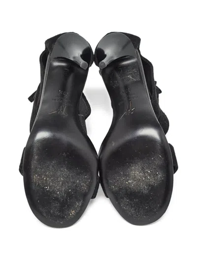 Pre-owned Giuseppe Zanotti Vintage 110mm Crystal-embellished Sandals In Black