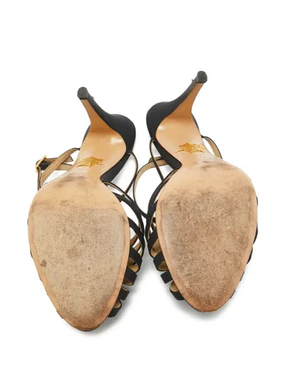 Pre-owned Charlotte Olympia Strappy Open-toe Heels In Black