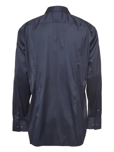 Pre-owned Hugo Boss  Stretch-design Button-up Shirt In Blue