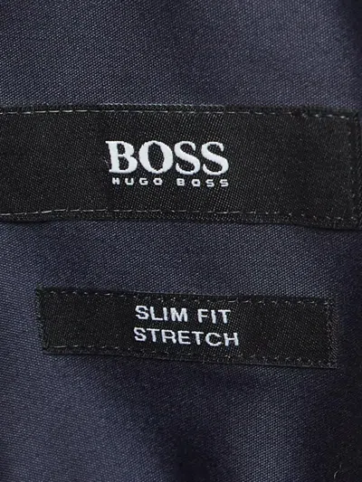 Pre-owned Hugo Boss  Stretch-design Button-up Shirt In Blue