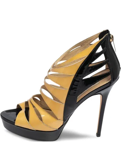 Pre-owned Jimmy Choo 125mm Leather Sandals In Black