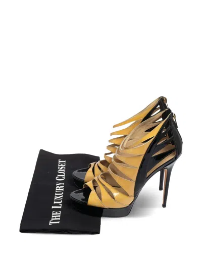 Pre-owned Jimmy Choo 125mm Leather Sandals In Black