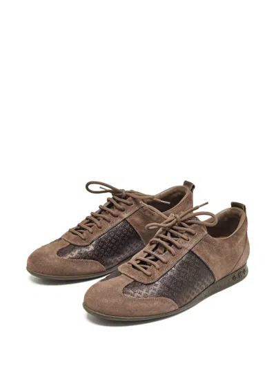 Pre-owned Louis Vuitton Monogram-panel Sneakers In Brown