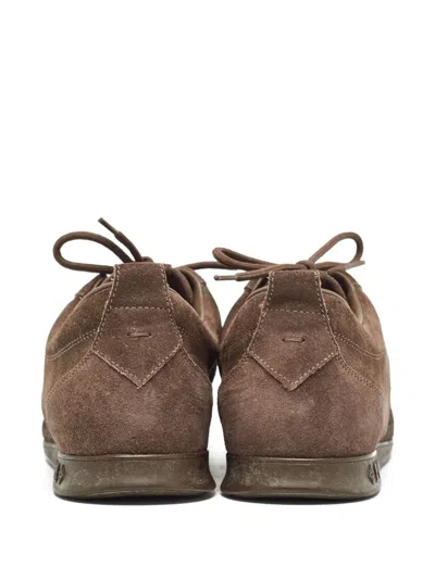 Pre-owned Louis Vuitton Monogram-panel Sneakers In Brown