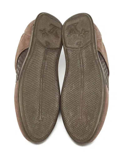 Pre-owned Louis Vuitton Monogram-panel Sneakers In Brown