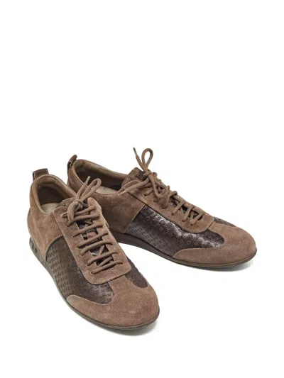 Pre-owned Louis Vuitton Monogram-panel Sneakers In Brown