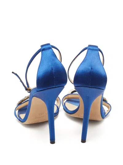 Pre-owned Jimmy Choo 105mm Tamsyn Sandals In Blue