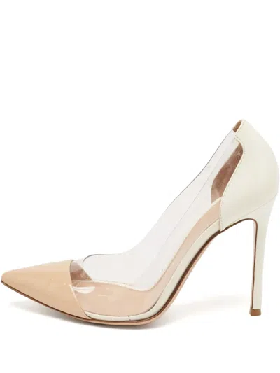 Pre-owned Gianvito Rossi  105mm Plexi Pumps In White