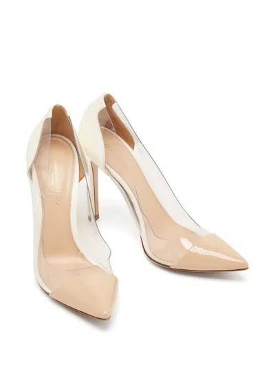 Pre-owned Gianvito Rossi  105mm Plexi Pumps In White