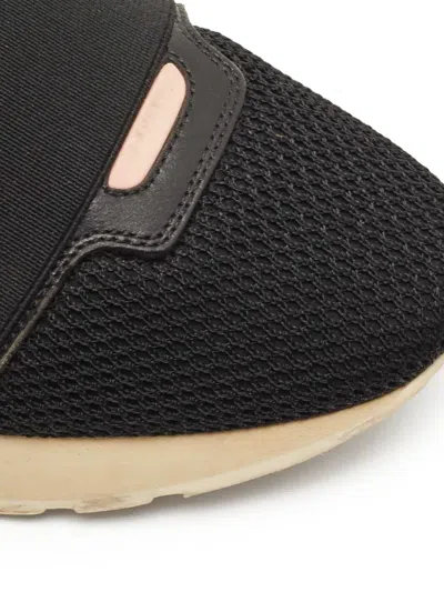 Pre-owned Balenciaga Race Runner Mesh-panelled Sneakers In Black