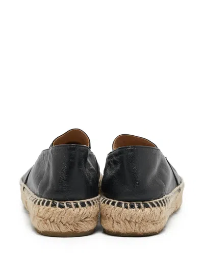 Pre-owned Chanel Leather Espadrilles In Black