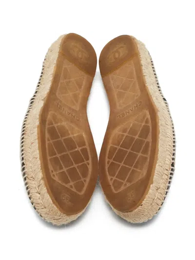 Pre-owned Chanel Leather Espadrilles In Black