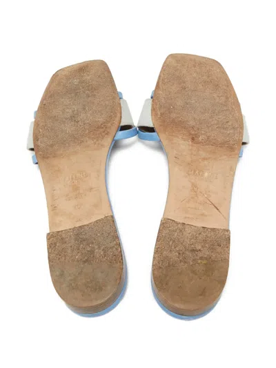 Pre-owned Malone Souliers  Demi Two-band Flat Sandals In Blue