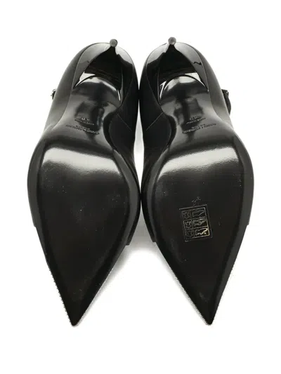 Pre-owned Saint Laurent 110mm Palace Pumps In Black