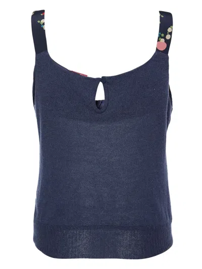 Pre-owned Kenzo Alpaca-knit Tank Top In Blue