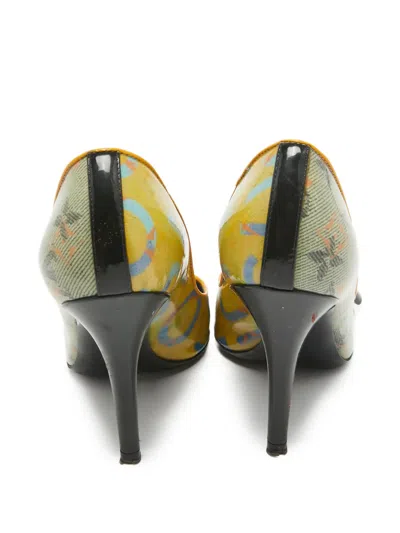 Pre-owned Louis Vuitton 110mm Monogram-canvas Pumps In Green