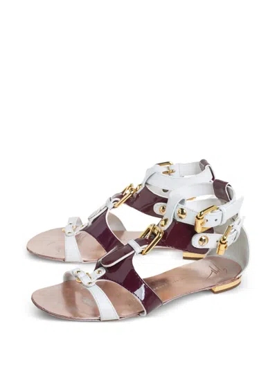 Pre-owned Giuseppe Zanotti Vintage  Buckle-embellished Sandals In White