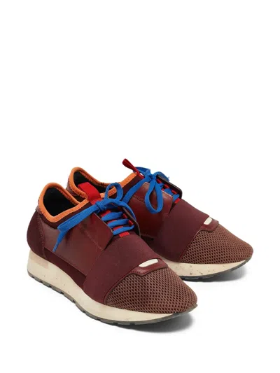 Pre-owned Balenciaga Leather Sneakers In Red