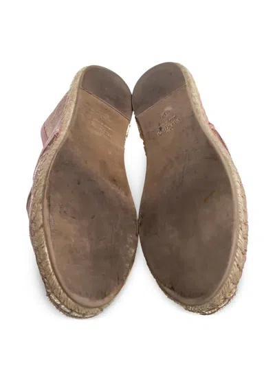 Pre-owned Valentino Garavani Floral-lace Espadrilles In Pink