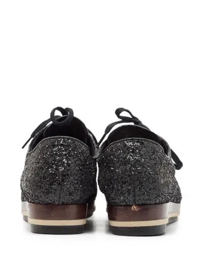 Pre-owned Miu Miu Glitter-embellished Lace-up Shoes