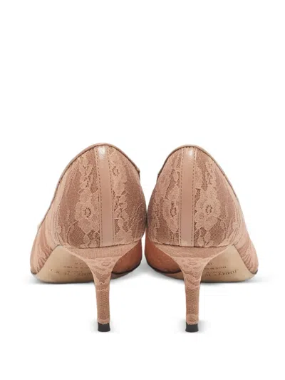 Pre-owned Jimmy Choo 70mm Love Lace Pointed-toe Pumps In Pink