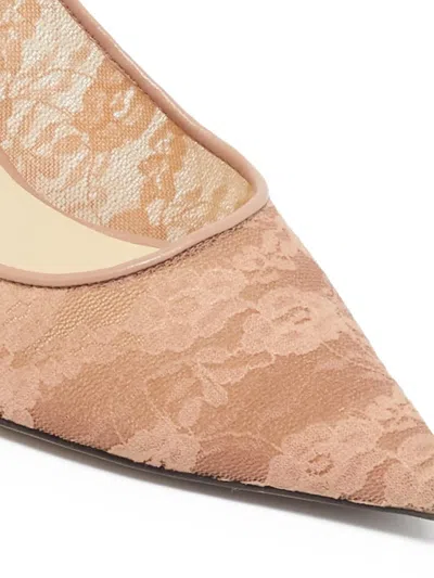 Pre-owned Jimmy Choo 70mm Love Lace Pointed-toe Pumps In Pink