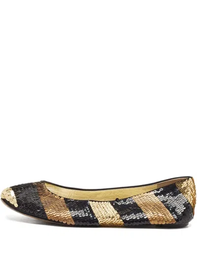 Pre-owned Dolce & Gabbana Sequinned Ballet Flats In Black