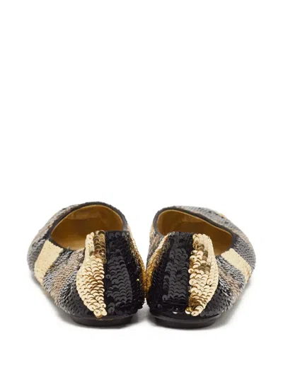 Pre-owned Dolce & Gabbana Sequinned Ballet Flats In Black