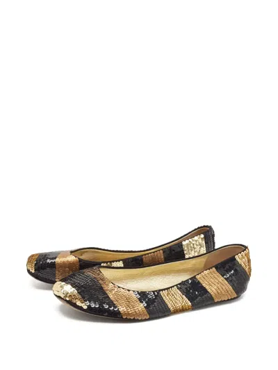 Pre-owned Dolce & Gabbana Sequinned Ballet Flats In Black