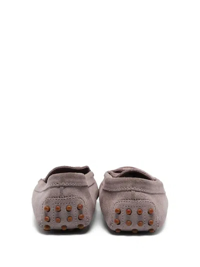 Pre-owned Tod's Vintage Suede Loafers In Purple
