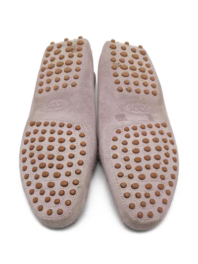 Pre-owned Tod's Vintage Suede Loafers In Purple