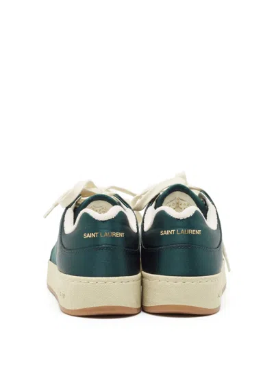 Pre-owned Saint Laurent Satin Sneakers In Green