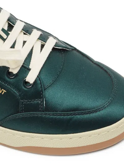 Pre-owned Saint Laurent Satin Sneakers In Green