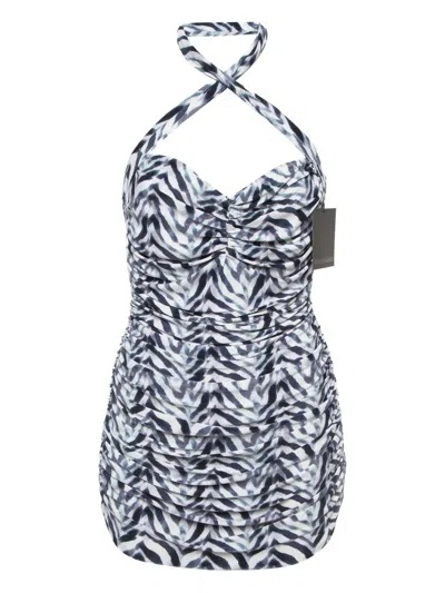 Pre-owned Norma Kamali Vintage  Zebra-motif Swimsuit