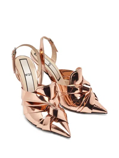 Pre-owned N°21  115mm Metallic-effect Twisted Slingback Pumps