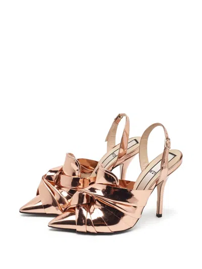 Pre-owned N°21  115mm Metallic-effect Twisted Slingback Pumps