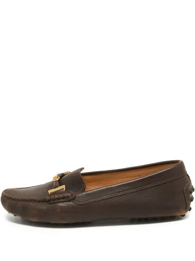 Pre-owned Tod's Vintage  Leather Loafers In Brown