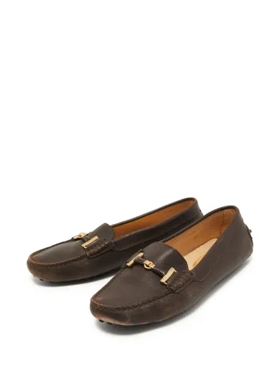 Pre-owned Tod's Vintage  Leather Loafers In Brown