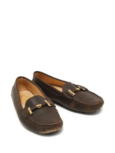 Pre-owned Tod's Vintage  Leather Loafers In Brown