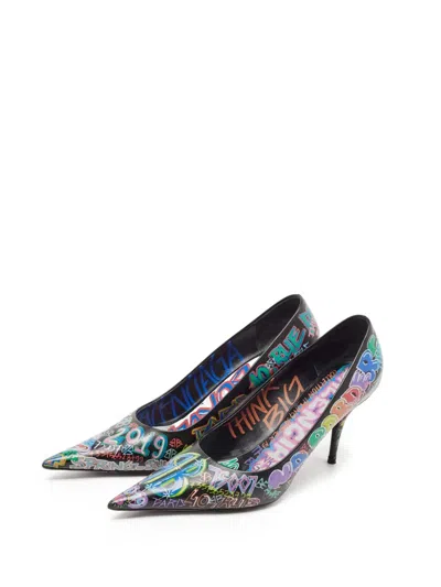 Pre-owned Balenciaga Graffiti Print Pointed-toe Pumps