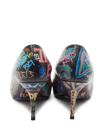 Pre-owned Balenciaga Graffiti Print Pointed-toe Pumps
