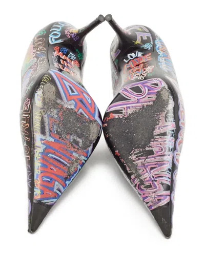 Pre-owned Balenciaga Graffiti Print Pointed-toe Pumps