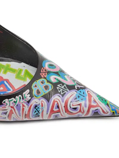 Pre-owned Balenciaga Graffiti Print Pointed-toe Pumps