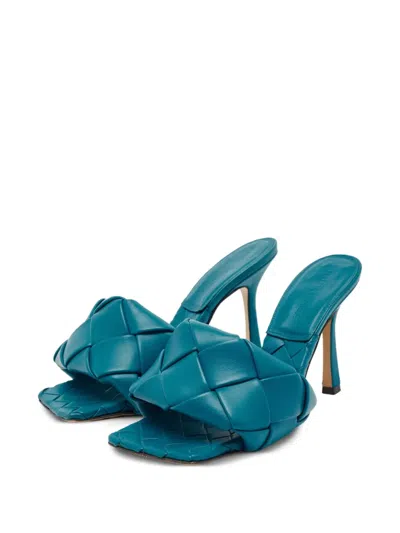 Pre-owned Bottega Veneta 100mm Lido Woven Square-toe Mules