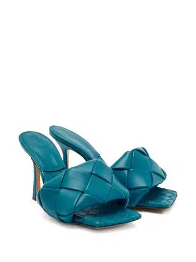 Pre-owned Bottega Veneta 100mm Lido Woven Square-toe Mules