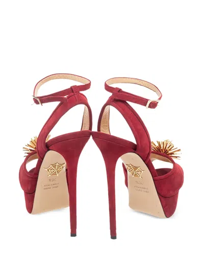 Pre-owned Charlotte Olympia Orbital Pomeline Platform Sandals In Red