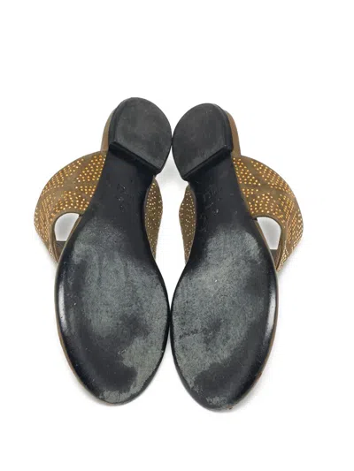Pre-owned Dior Stud-embellished Flat Sandals In Green
