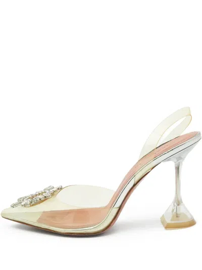 Pre-owned Amina Muaddi  100mm Begum Crystal-embellished Pumps